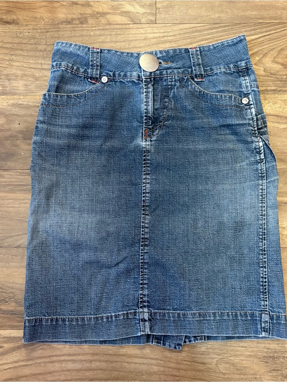 Vintage Denim Skirt in Medium Blue